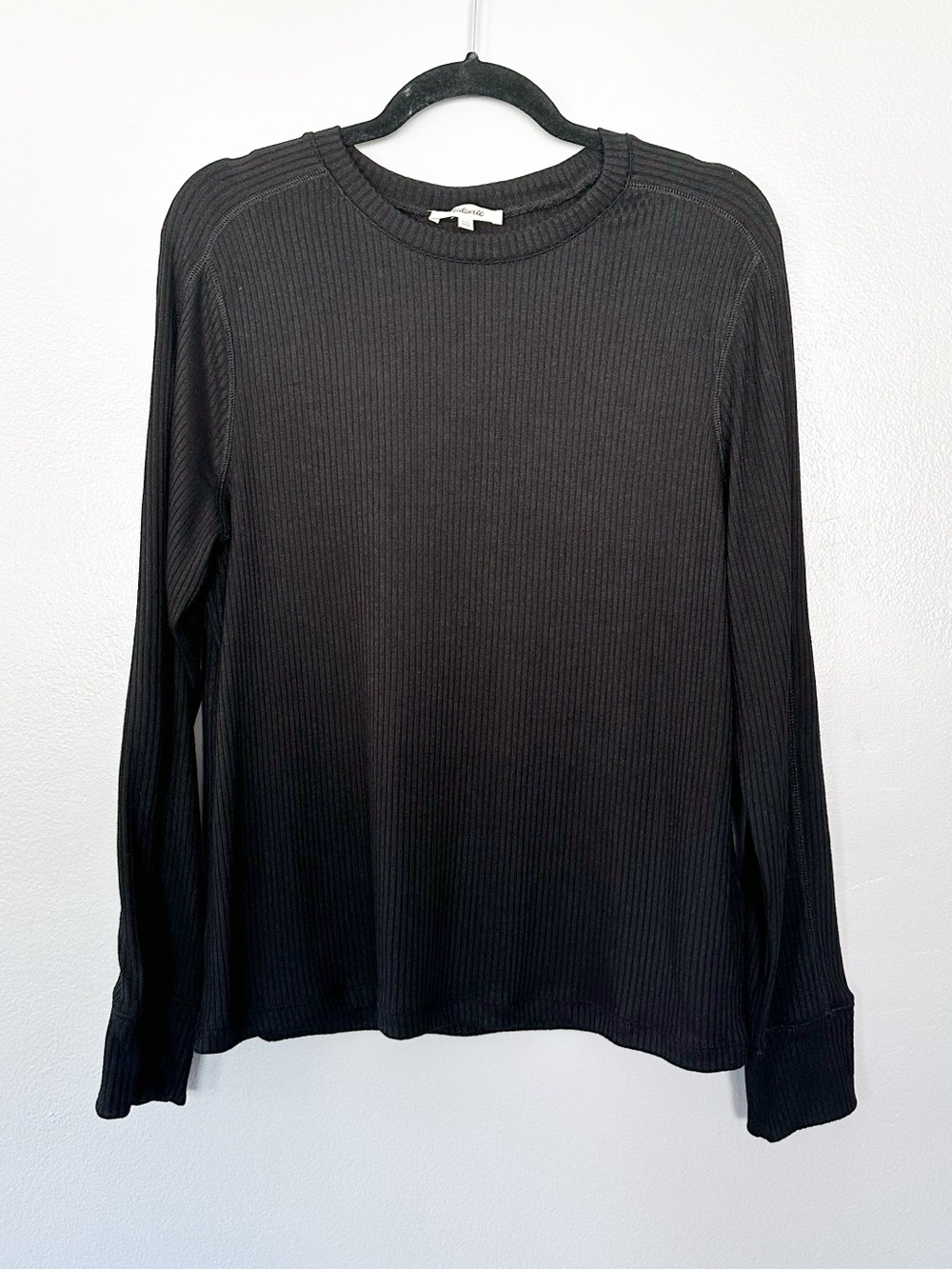 Madewell Ribbed Fitted Crewneck Long-Sleeve Top Size XXL